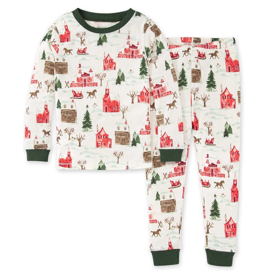 Girl Burt's Bees Baby | Organic 2-Piece Pajama Set, Holiday Village