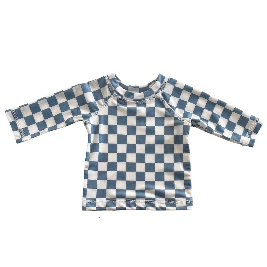 Boy SIIX Collection | Blueberry Muffin Checkerboard / Maui Rashguard / Upf 50+