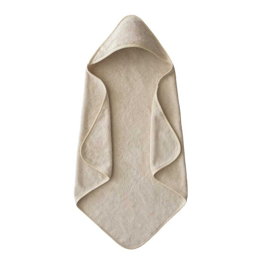 Baby Stuff mushie | Organic Cotton Baby Hooded Towel, Fog